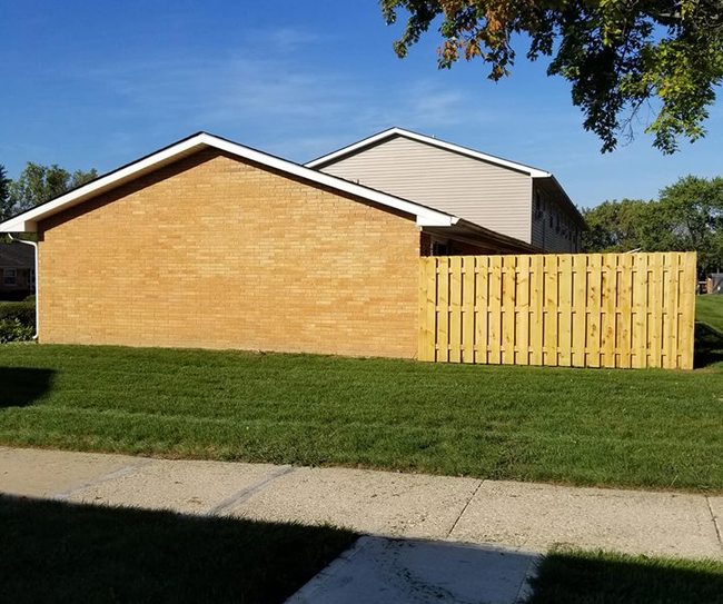 Large private patios with privacy fences.